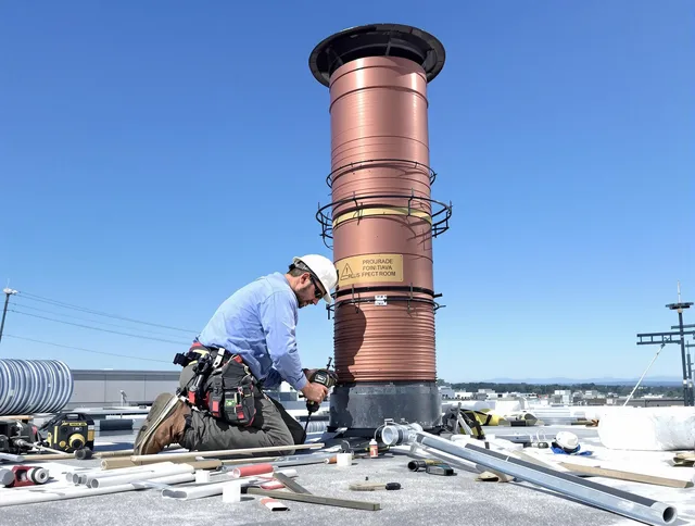Installed chimney liner by Newtown Chimney Sweep in Newtown, CT