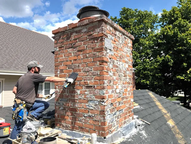 Completed chimney rebuild by Newtown Chimney Sweep in Newtown, CT