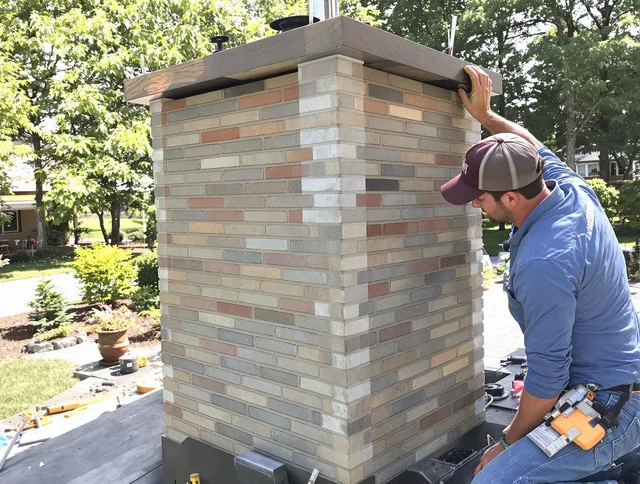 Newtown Chimney Sweep completing a modern chimney remodel in Newtown, CT