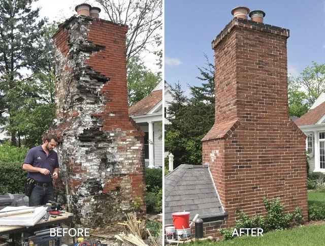 Newtown Chimney Sweep performing a full chimney restoration in Newtown, CT
