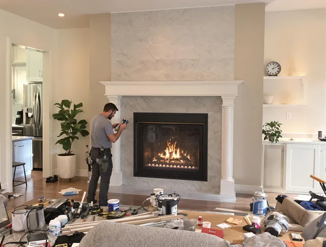 Newly installed fireplace by Newtown Chimney Sweep in Newtown, CT